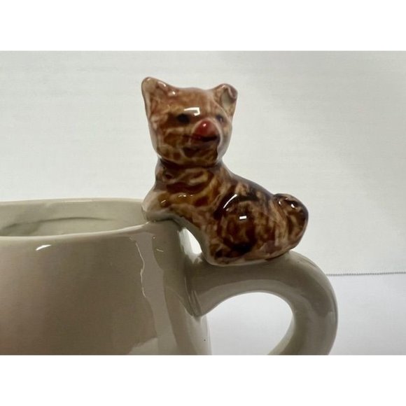 Vintage ERMO ZOO CAT Hand painted Sugar & Creamer 3D Set Ceramic Serveware - Picture 9 of 11